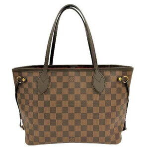 Louis Vuitton Neverfull Damier Ebene Brown Red Handbag Shoulder Tote Bag